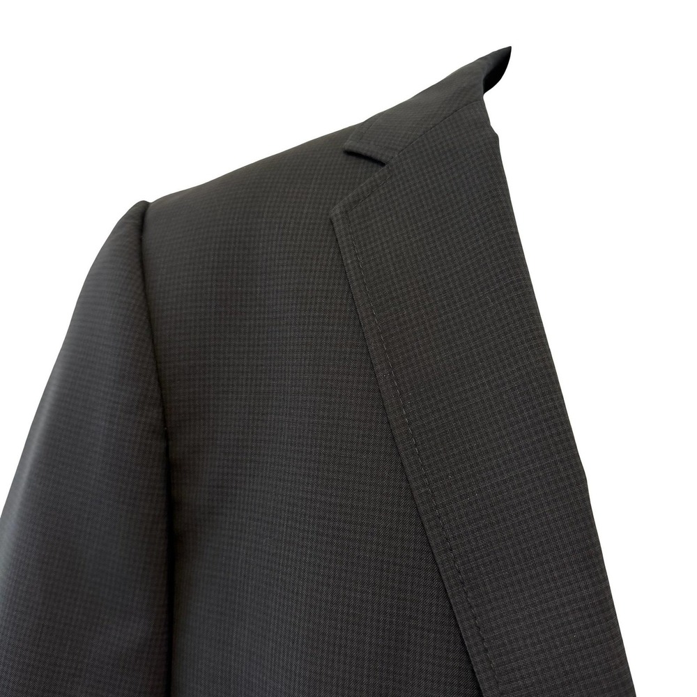 Hugo Boss Blazer Mens 42R Black Micro Check‎ Aiko1 Heise Virgin Wool 2 Button